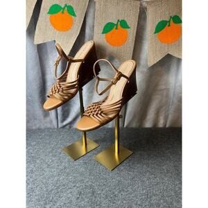 Cole Haan Womens Sandals Jitney Knot Wedge Casual Buckle Ankle-Strap Leather 8.5